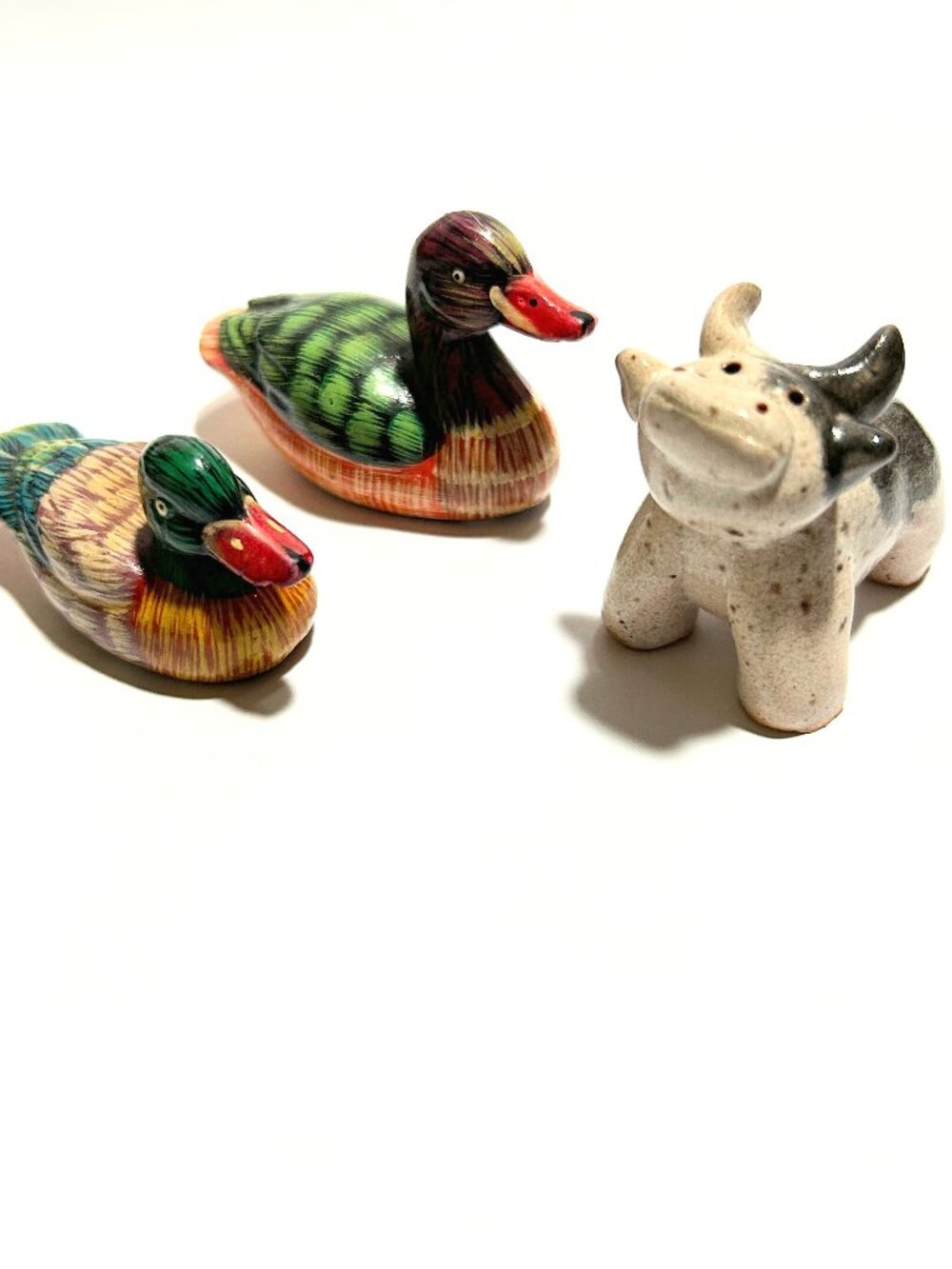 Barnyard Cow, And  Two Colorful Ducks, Farm Animal Collection